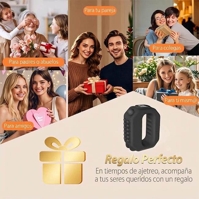 Anillo Vibrador Recargable Con Cinturón Masaje Profundo 6 Intensidades