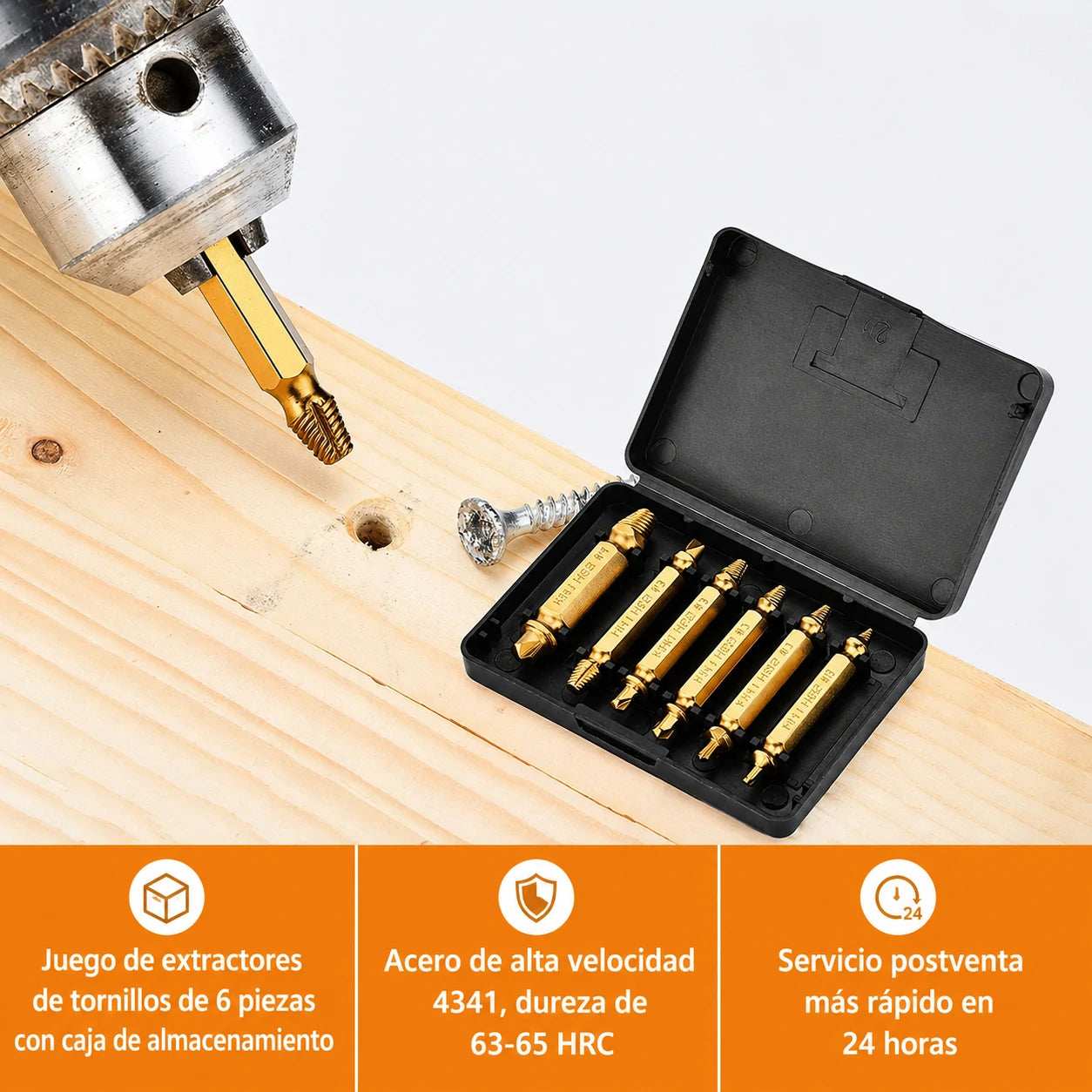 2 Sets x6 Brocas Extractoras Tornillos Dañados
