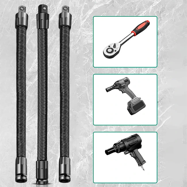 Kit x3 Extensores Flexibles 1/2 Para Ratchet / Llave De Impacto