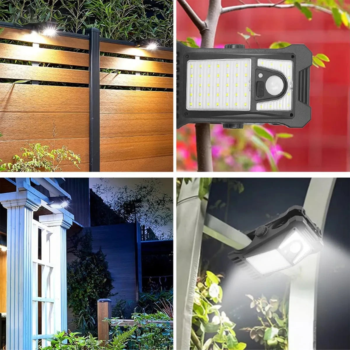 Lámpara Solar Clip Sensor Movimiento Doble Carga x2