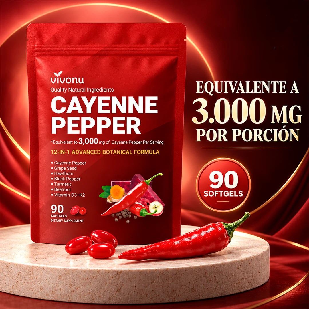 Suplemento Pimienta De Cayena 12 En 1 Cápsulas Blandas