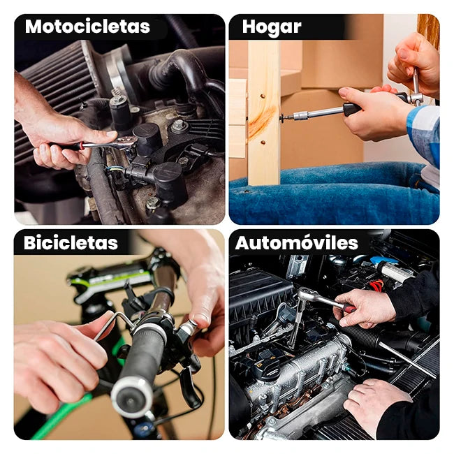Set 46 En 1 Llave Trinquete De ¼ Para Auto y Hogar