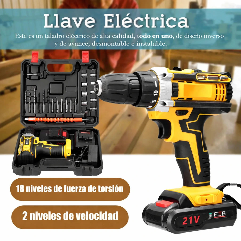Kit Taladro Inalámbrico DeWalt Atornillador Percutor 24 Piezas