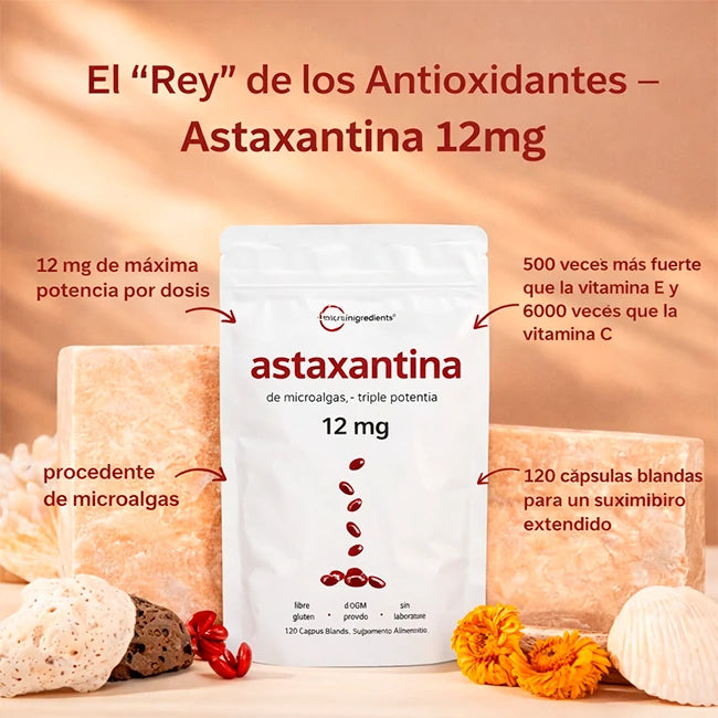 Suplemento Antioxidante Astaxantina Cápsulas 12mg