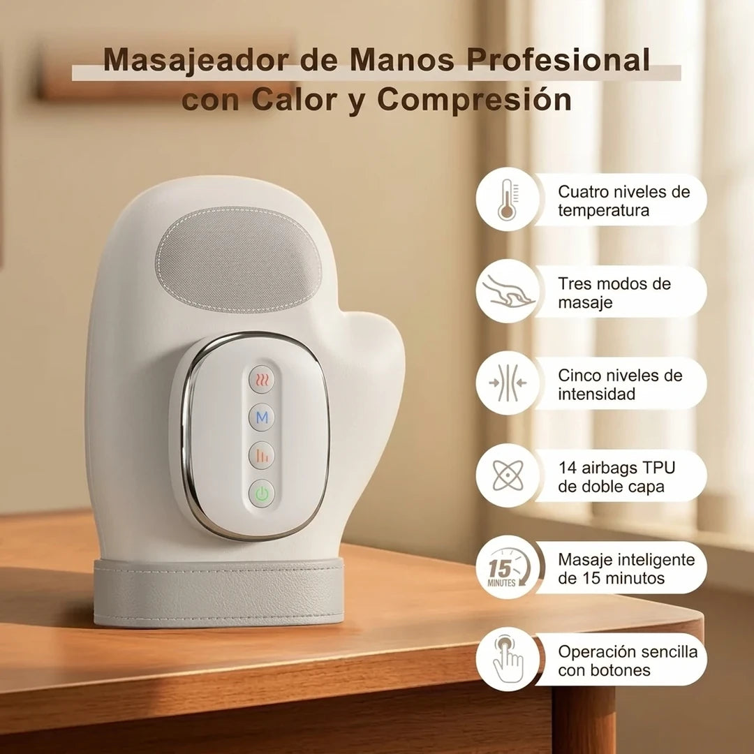 Guante Masajeador De Manos Eléctrico Terapia De Calor Y Compresión
