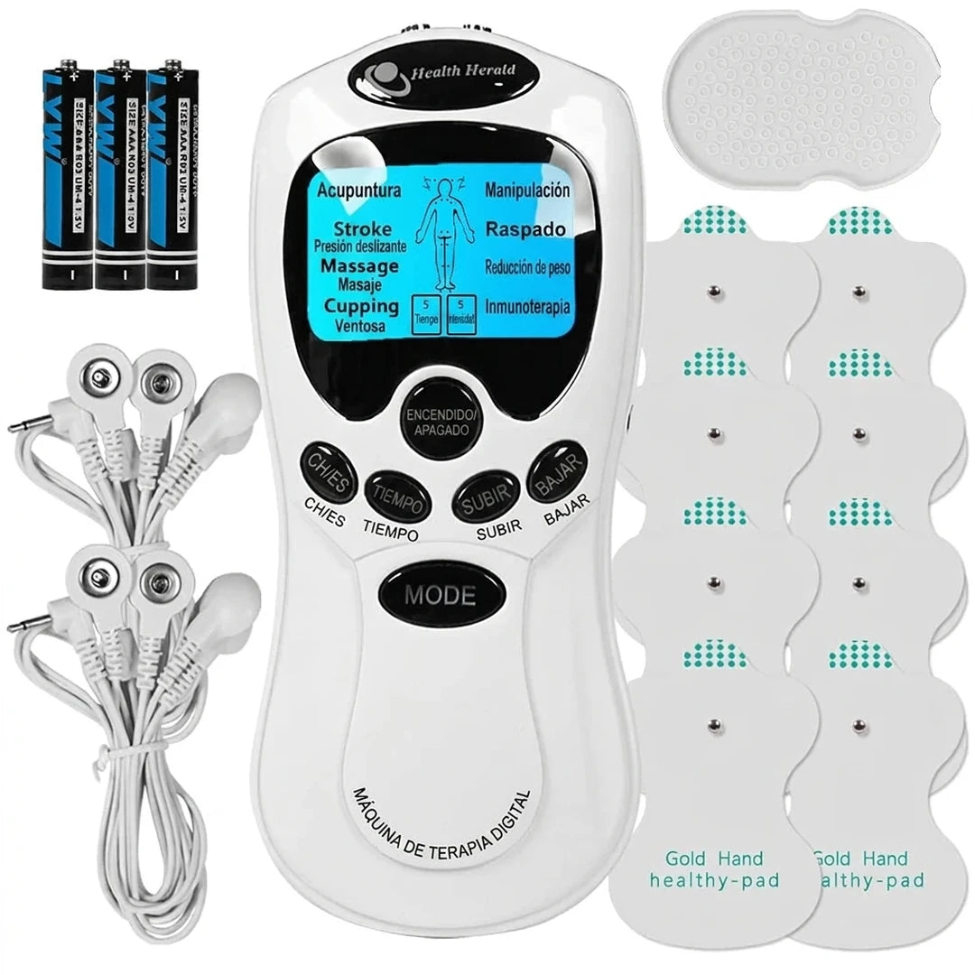 Electroestimulador TENS Digital Con 8 Modos Terapéuticos y 15 Niveles De Intensidad