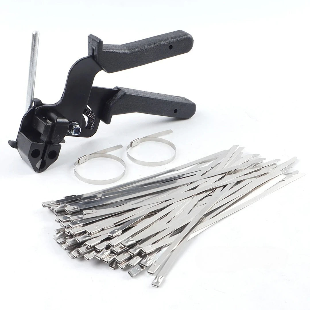 Kit Alicate Tensor De Bridas Metálicas de Sujeción + 100 Amarres Metálicos