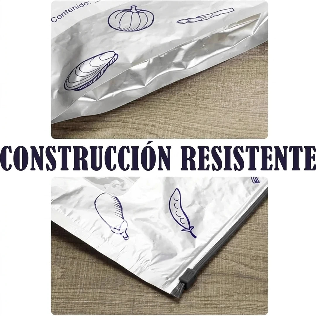 Pack X90 Bolsas De Almacenamiento Aluminio Con Cremallera Reutilizables