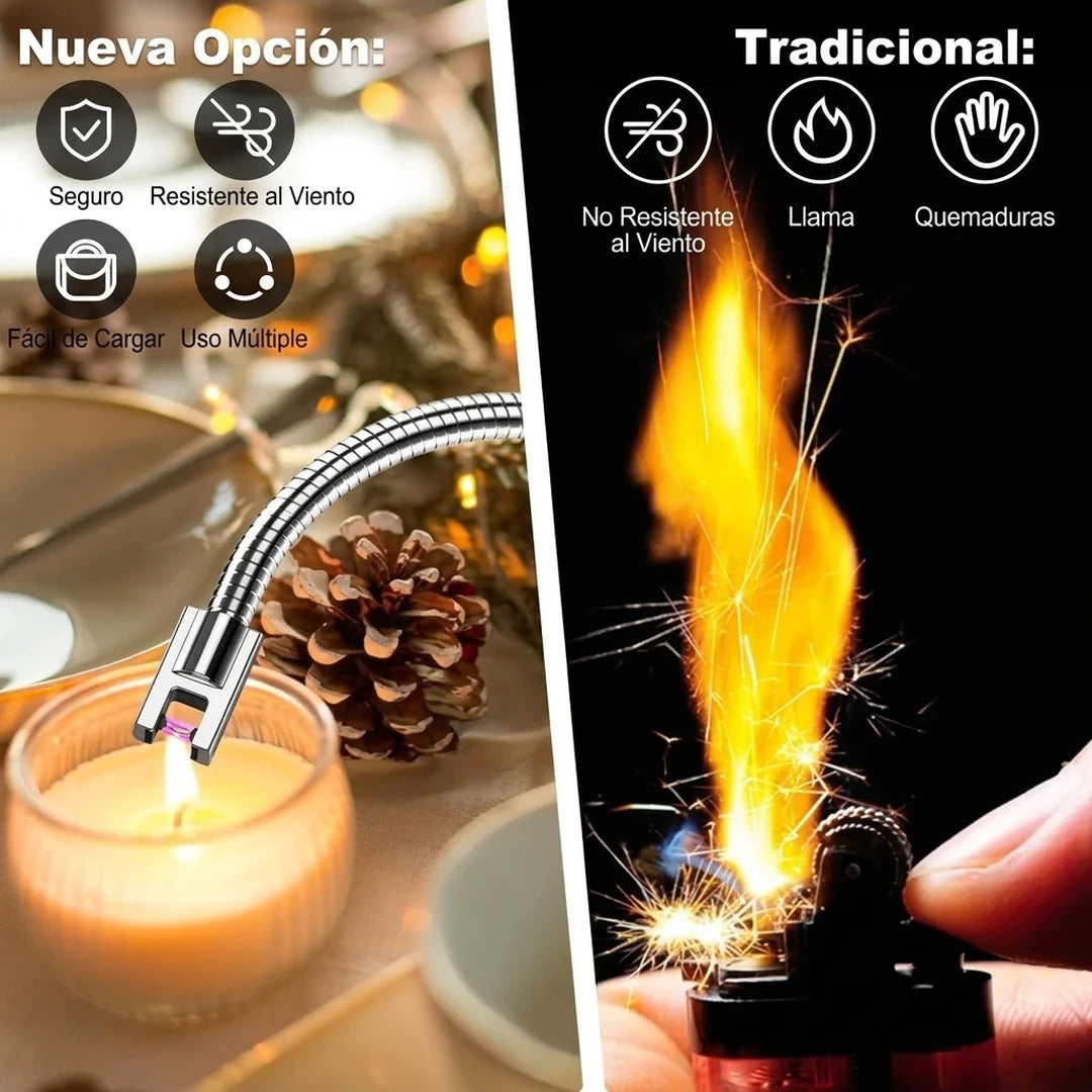 Pack x3 Encendedor Eléctrico Cabezal Flexible Recargable USB