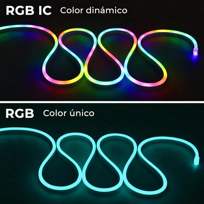 Cinta Neón Flex RGB Audio Rítmica Control Bluetooth 5 Mts