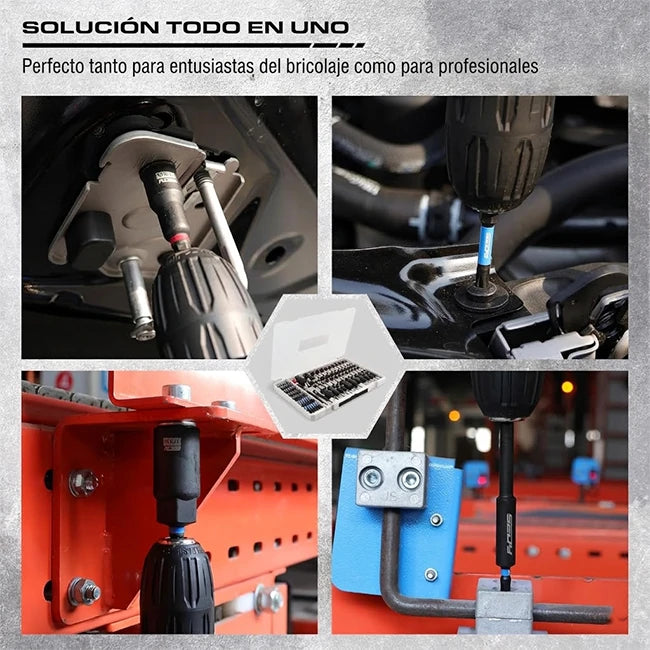 Set x80 Piezas Puntas De Impacto Magnéticas Destornilladoras