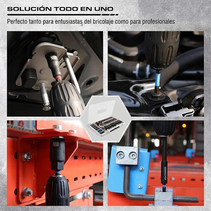 Set x80 Piezas Puntas De Impacto Magnéticas Destornilladoras