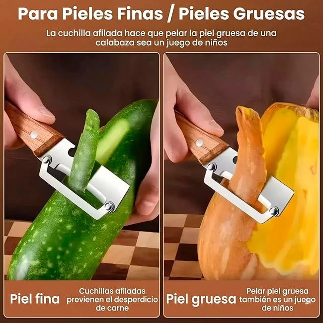 Kit x5 Pelador Multi Funcional De Frutas Y Verduras Acero Inoxidable