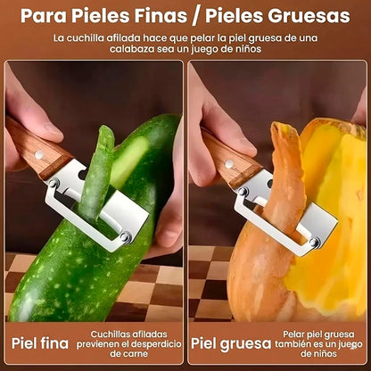 Kit x5 Pelador Multi Funcional De Frutas Y Verduras Acero Inoxidable