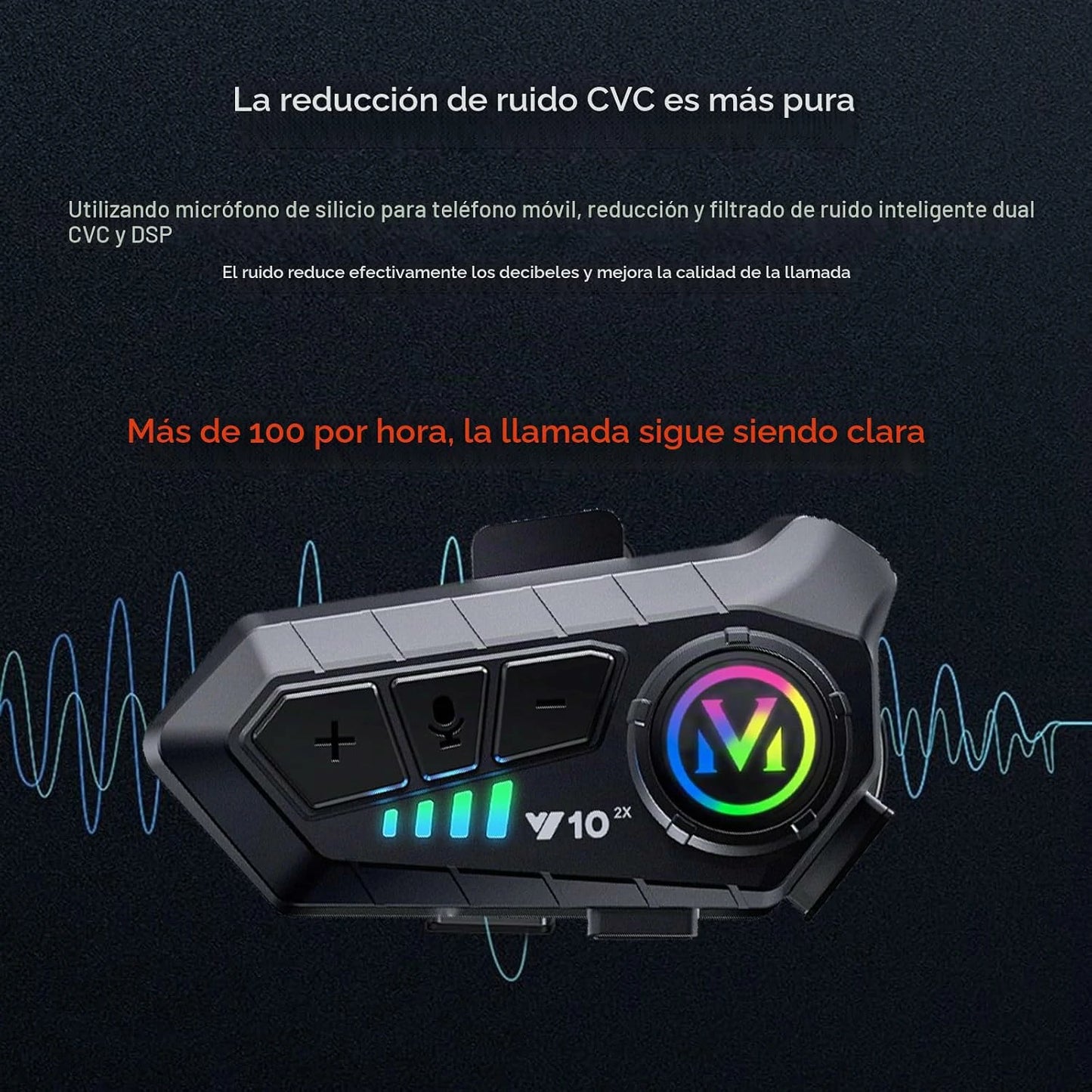 Pack x2 Intercomunicador Bluetooth Para Casco Moto Resistente Al Agua