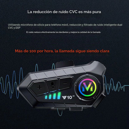 Pack x2 Intercomunicador Bluetooth Para Casco Moto Resistente Al Agua