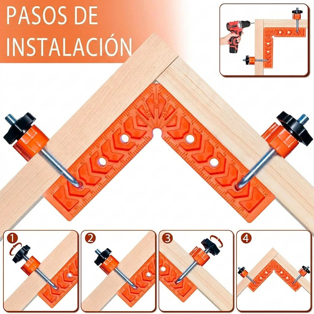 Kit Abrazaderas Ángulo Recto Para Esquina 15 Cm Carpintería
