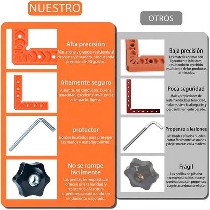 Kit Abrazaderas Ángulo Recto Para Esquina 15 Cm Carpintería