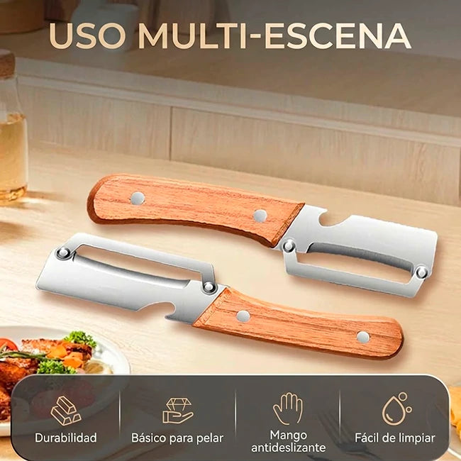 Kit x5 Pelador Multi Funcional De Frutas Y Verduras Acero Inoxidable