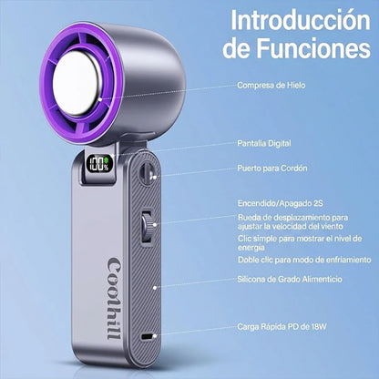 Ventilador De Mano Portátil 3 En 1 Refrigeración Turbo