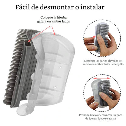 Pack 4 Cepillos Rascadores Esquineros de Automasaje Y Limpieza Para Gatos