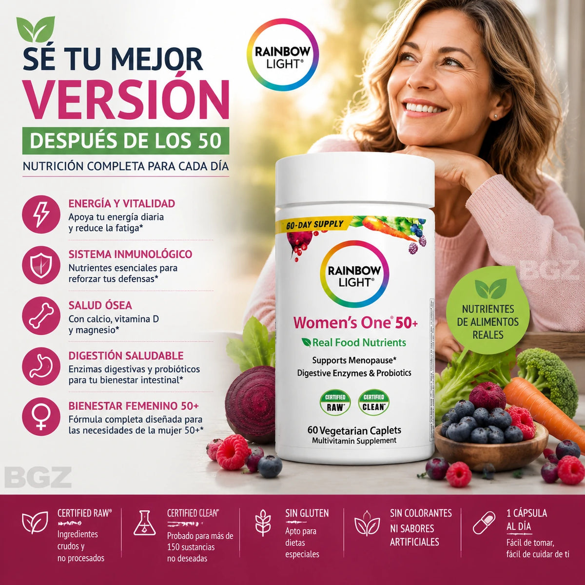 Suplemento Multivitamínico Rainbow Light Para Mujeres 60 Cápsulas