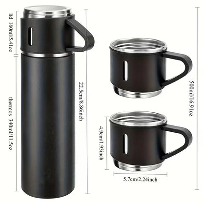 2 Kits Termo Bebida Caliente Y Fría Acero Inoxidable Con Taza + 2 Tazas Adicionales