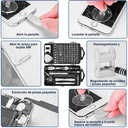 Kit 115 En 1 Destornilladores de Precisión Electrónica Con Estuche