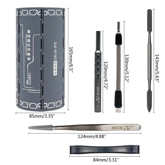 Kit 128 Piezas Destornilladores De Precisión Estuche Organizador