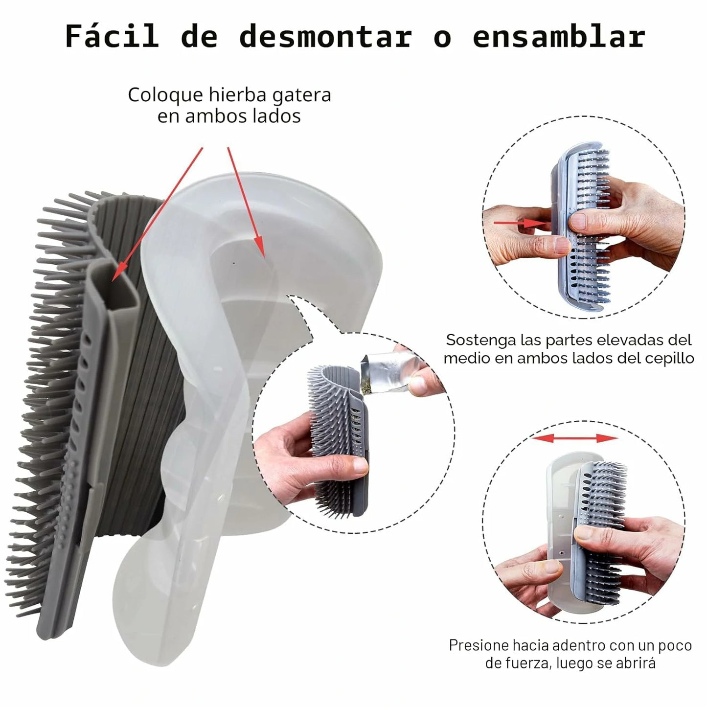 Pack 4 Cepillos Rascadores Esquineros de Automasaje Y Limpieza Para Gatos