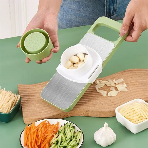 Cortador, Picador Y Rebanador De Alimentos Acero Inoxidable 5 en 1