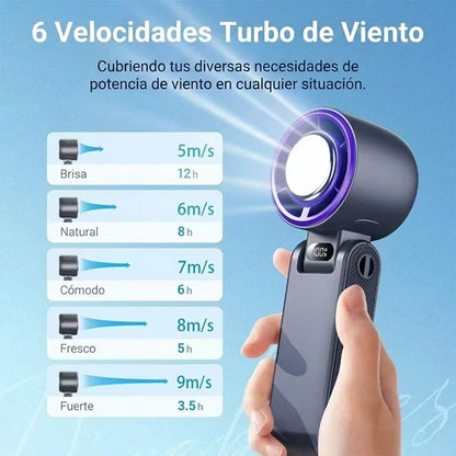 Ventilador De Mano Portátil 3 En 1 Refrigeración Turbo