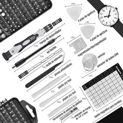 Kit 115 En 1 Destornilladores de Precisión Electrónica Con Estuche