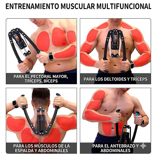 Entrenador Hidráulico Portátil Para Brazo Y Pecho Ajustable