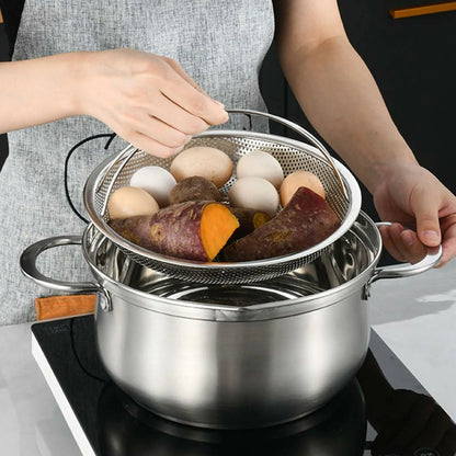 Pack x3 Cestas Acero Inoxidable Para Cocina Al Vapor Con Soporte