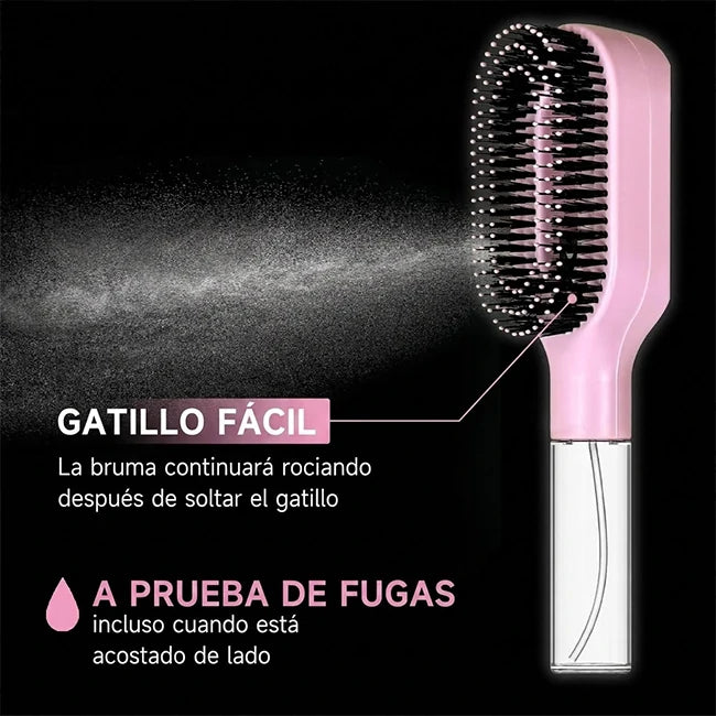 Cepillo Desenredante 2 En 1 Con Spray Integrado