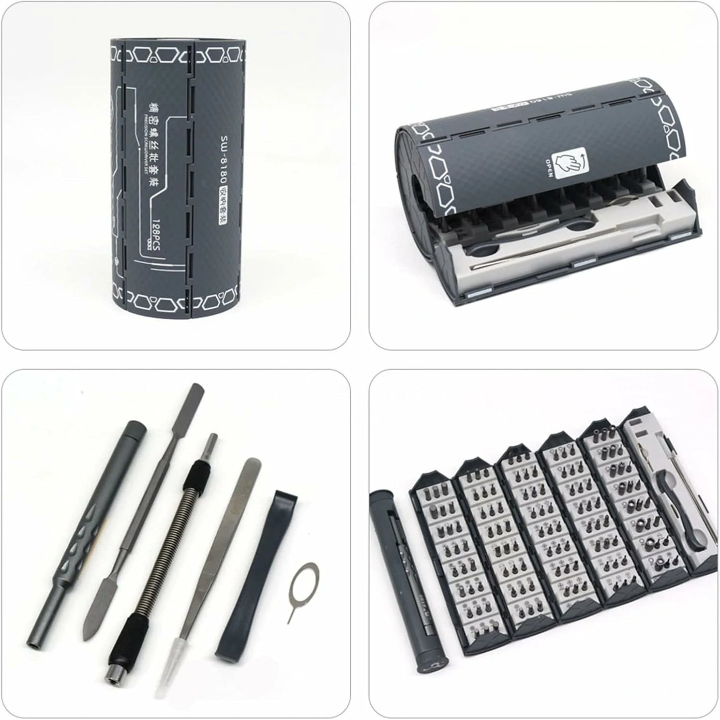 Kit 128 Piezas Destornilladores De Precisión Estuche Organizador