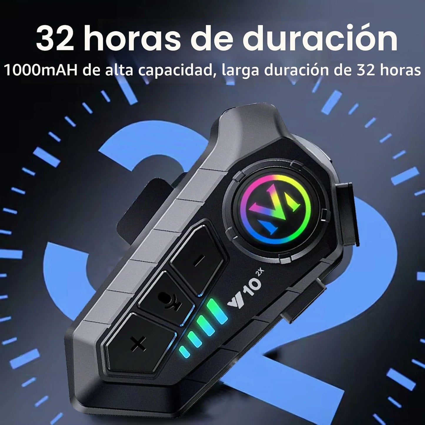 Pack x2 Intercomunicador Bluetooth Para Casco Moto Resistente Al Agua