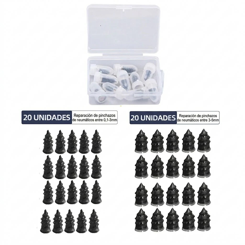 Kit x40 Clavos Reparación Neumáticos Pinchados