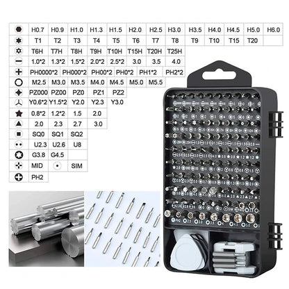 Kit 115 En 1 Destornilladores de Precisión Electrónica Con Estuche