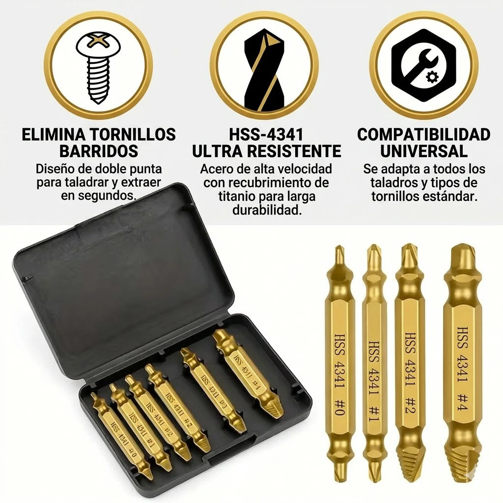 2 Sets x6 Brocas Extractoras Tornillos Dañados