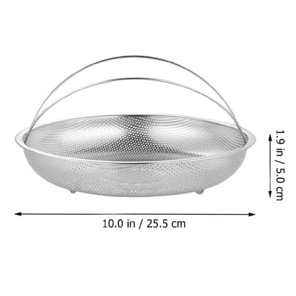 Pack x3 Cestas Acero Inoxidable Para Cocina Al Vapor Con Soporte