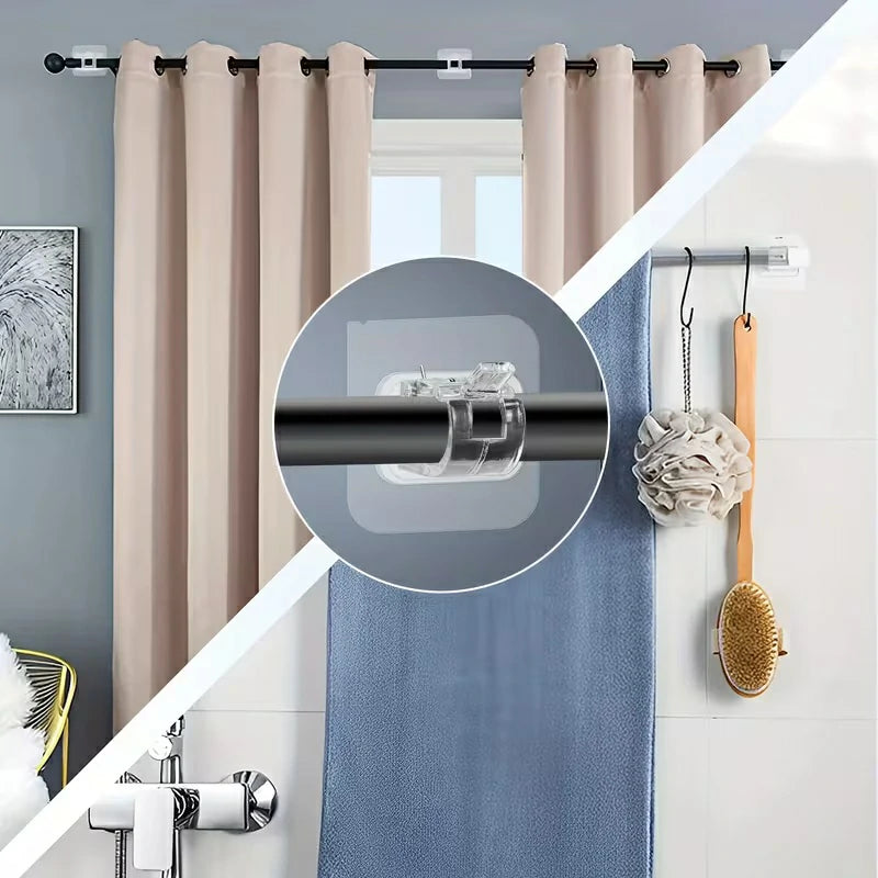 Pack x30 Gancho Adhesivo Pared Con Clip De Soporte Ajustable