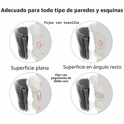 Pack 4 Cepillos Rascadores Esquineros de Automasaje Y Limpieza Para Gatos