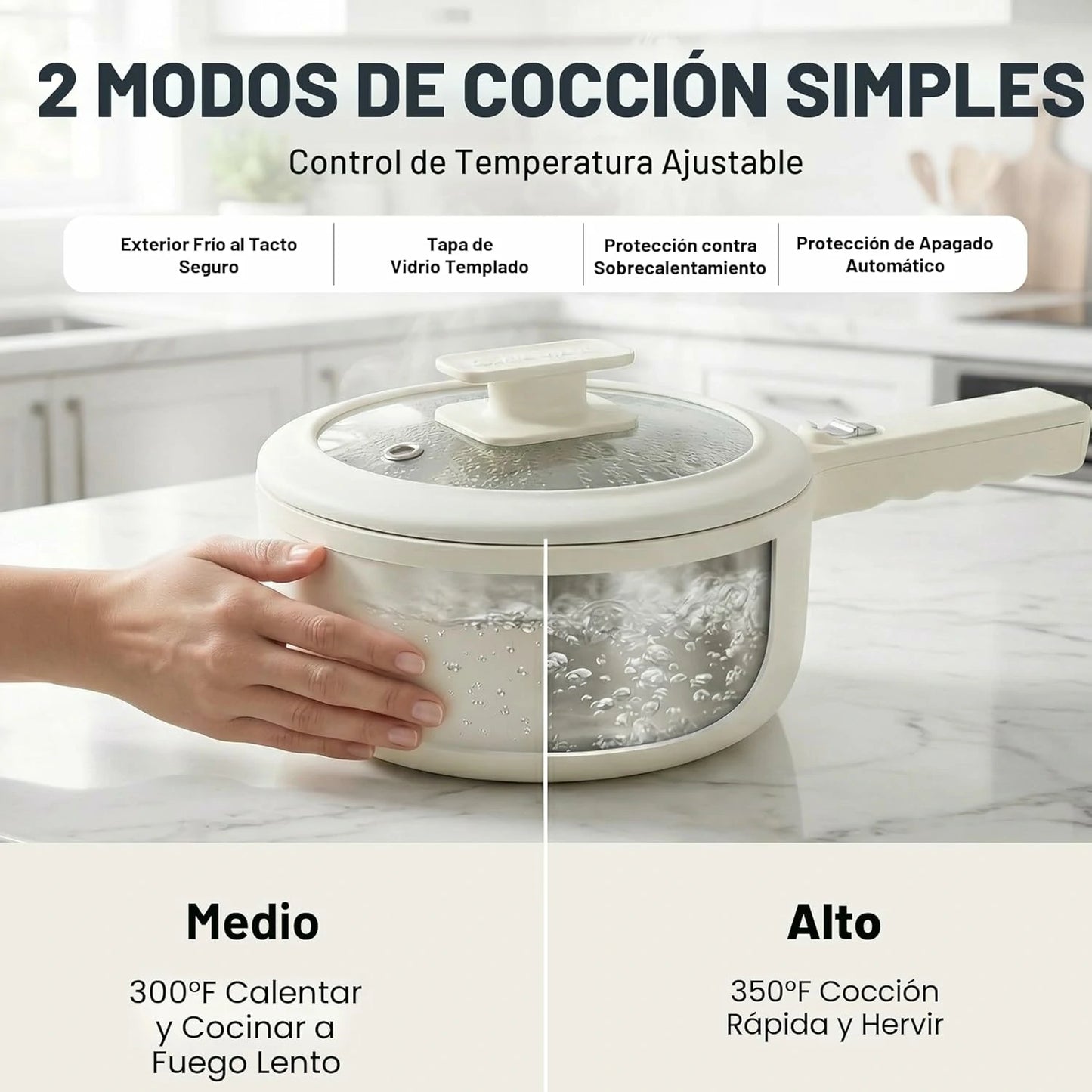Olla Eléctrica Multifunción Anti Adherente Con Tapa