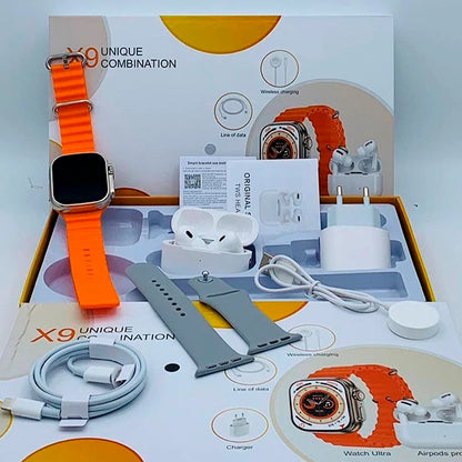 Combo Reloj Ultra Inteligente X9 Con Auriculares Inalámbricos