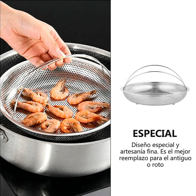 Pack x3 Cestas Acero Inoxidable Para Cocina Al Vapor Con Soporte