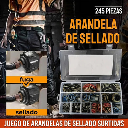 Kit 245 Piezas Arandelas Selladoras Surtidas 12 Tamaños