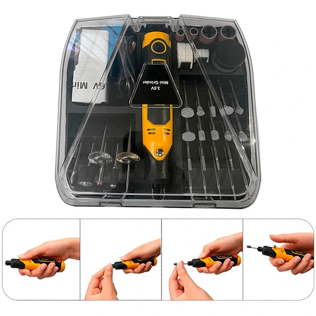Kit 57 Piezas Herramienta Moto Tool 3.6v Inalámbrica