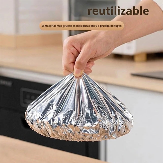Pack x100 Fundas Aislantes Reutilizables De Alumino Para Contenedor Comida